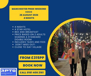 2 young men carrying small rainbow flags on Canal Street.