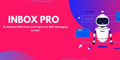 A chatbot introducing Inbox Pro and Ai assisted web chat lead capture and SMS messaging bundle.