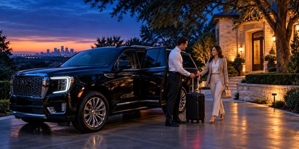 Private chauffeur providing personalized door-to-door service with a luxury black SUV.