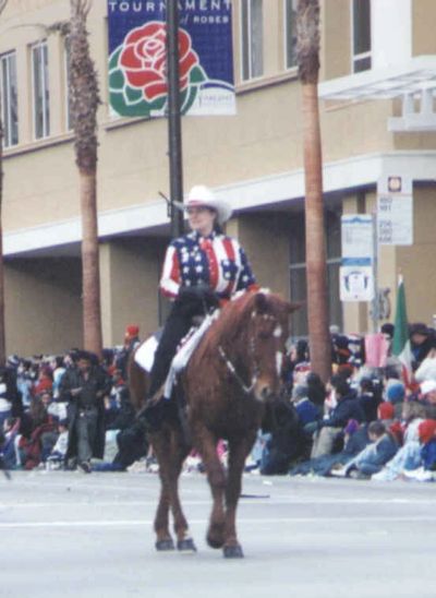 Sonja Oakes at the Rose Bowl Parade in 2004
