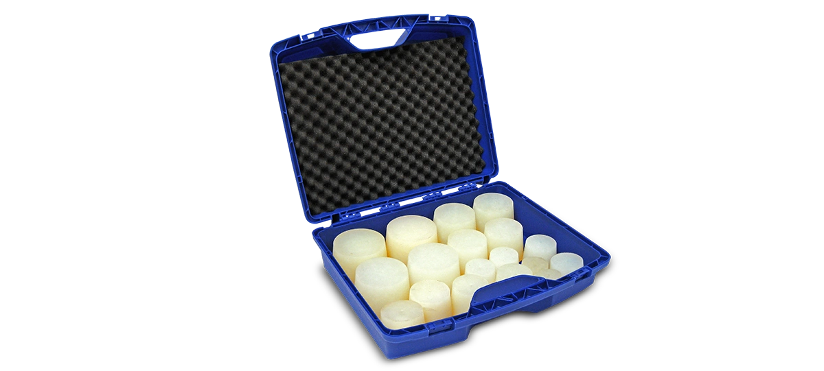 Bộ nút bịt chặn 2 đầu ống, một đầu thổi và  một đầu thoát khí