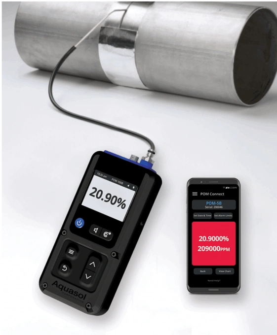 Máy đo nồng độ oxy trong hàn ống inox vi sinh độ sạch cao của Aquasol