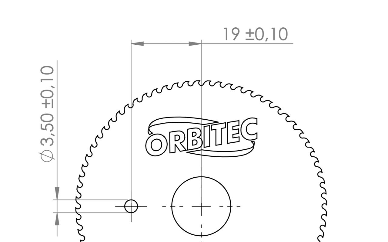 Lổ phụ lắp chốt giữ cho lưỡi cắt orbital 