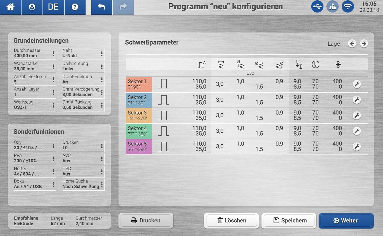 Thiết lập máy hàn orbital Thiết lập máy hàn orbital