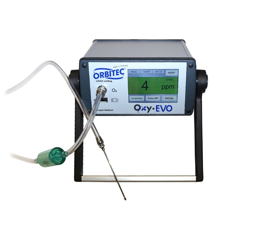 Máy đo nồng độ oxy hàn Oxy EVO để bàn, kết nối máy hàn orbital tự động