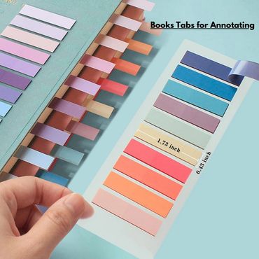 ELII 3200pcs Books Tabs for Annotating,Sticky Tabs Clear Sticky Notes, Morandi Page Markers for Note