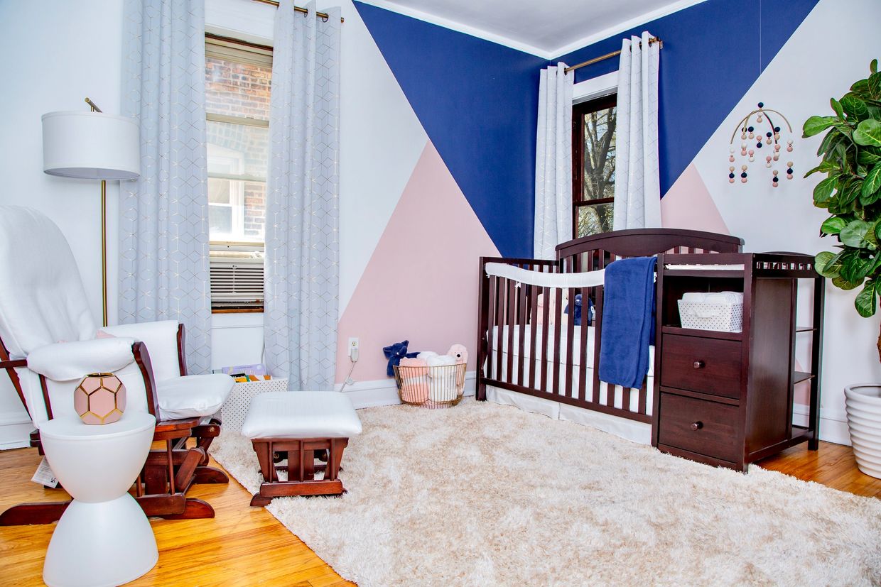 Blush and Navy nursery