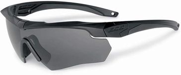 Sleek black sports sunglasses with wraparound tinted lenses.