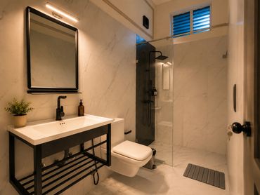 Toilet & Walk in Shower at The Miyabi Rooms