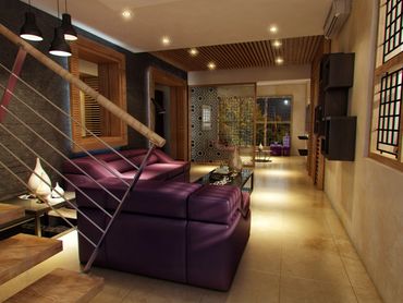 Ground floor living room at The Bunglow.