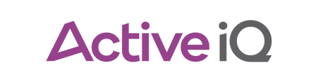 Logo of Active iQ with purple and gray text.