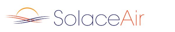SolaceAir logo with stylized sun and waves.