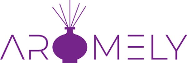white and purple aromely logo