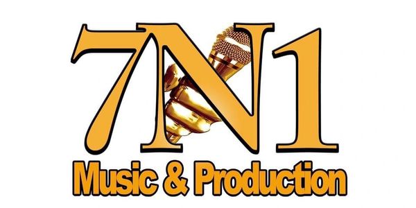 Logo for 7N1 Music & Production featuring a golden microphone.