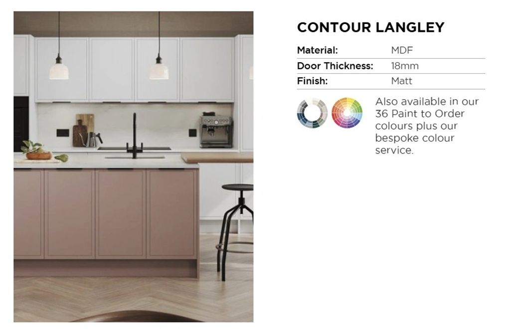 Modern kitchen with Contour Langley MDF cabinets in matte finish.