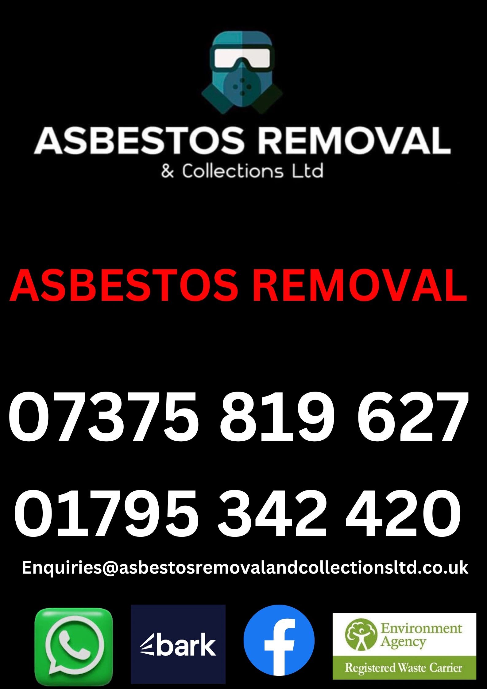Asbestos removal services throughout the south east , Kent.
