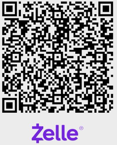 Zelle QR code for payment scans.
