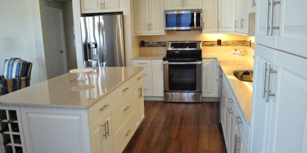 Calming, white kitchen remodel.  #WhiteKitchen #KitchenRemodel