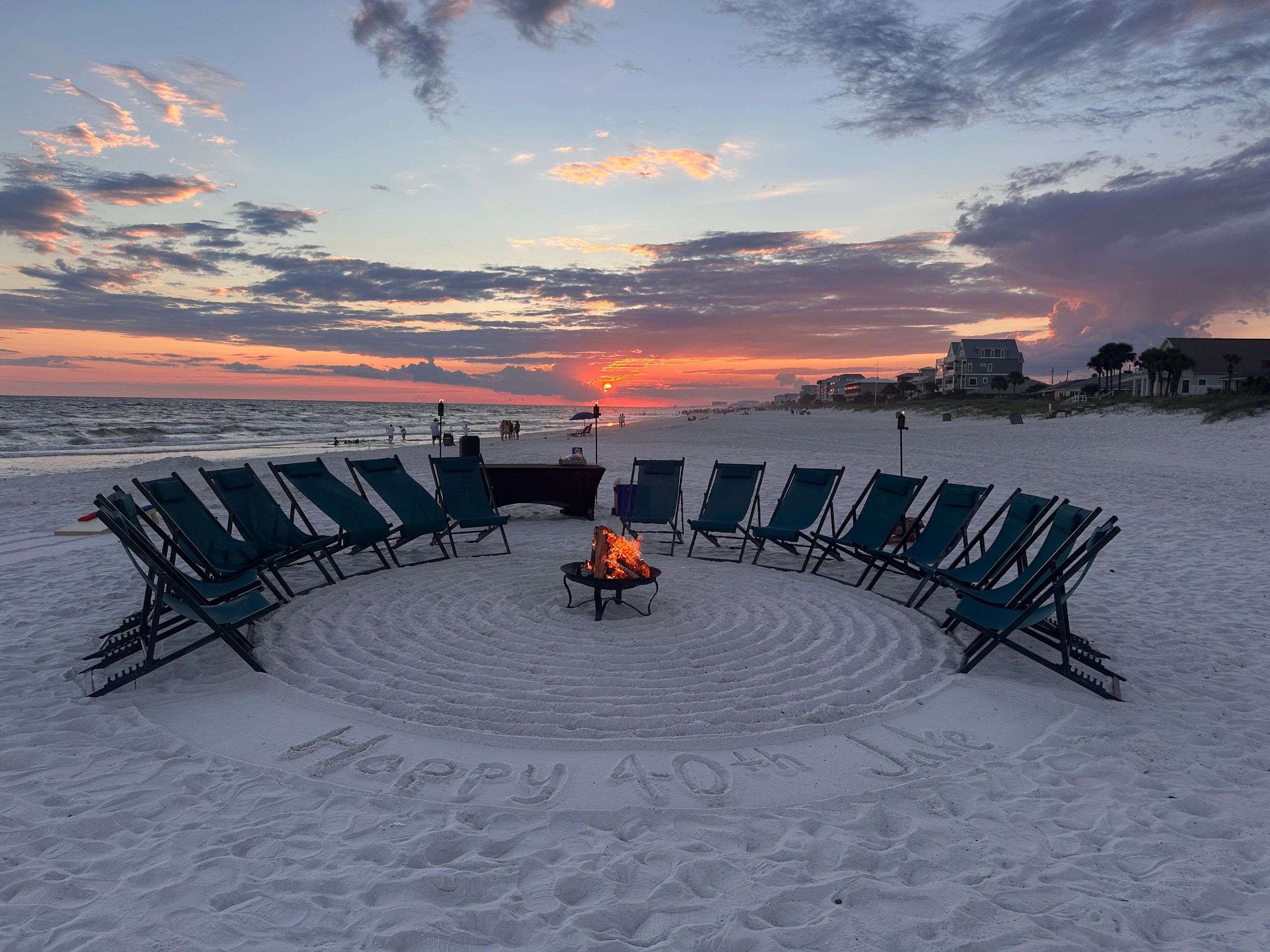 Good Vibes Beach Bonfire During Sunset