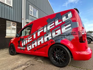 Metfield Garage van with graphics