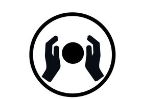 Energy Basics logo, running subtle energy through hands, pranic, biofield, aura, orb of light, heali