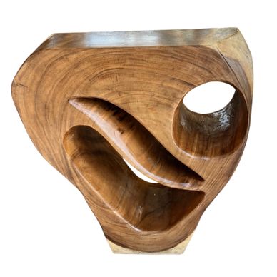 Sculpted Suar Wood Console 