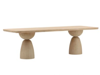 Reclaimed Pine Wood Rectangle Dining Table in Light Color