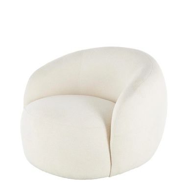Round Swivel White Accent Chair