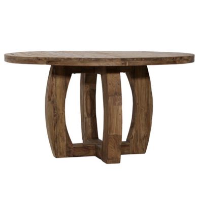 Reclaimed Teak Wood Round Outdoor Dining Table