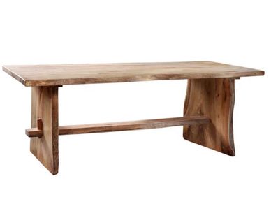 Solid Teak Live Edge Rectangle Dining Table
