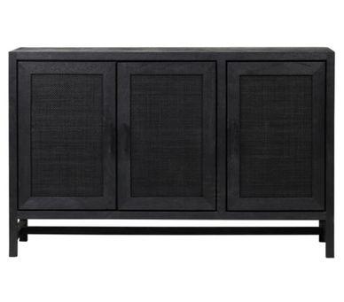 Black Mango Wood Cabinet With  3 Doors