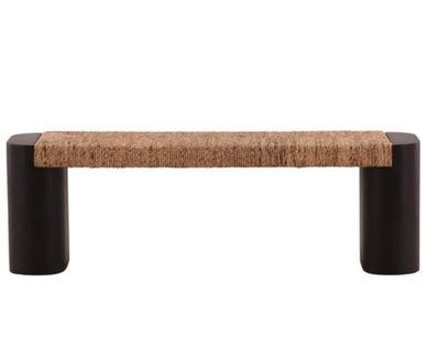 Seagrass & Black Wood Bench