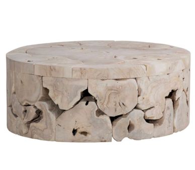 Round Teak Puzzle Coffee Table