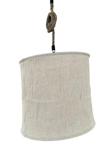 Drum Linen Chandelier With Rope 