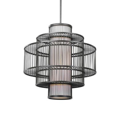 Black Rattan Pendant Light