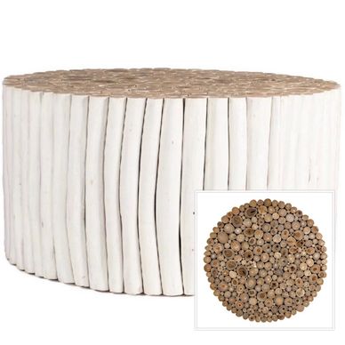 White Teak Branches Coffee Table