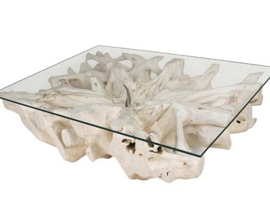 Rectangle Bleached Teak Root Coffee Table 