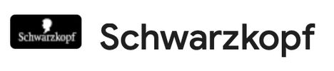 Schwarzkopf logo with a black silhouette and bold text.