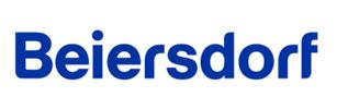 Beiersdorf logo in bold blue letters on white background.