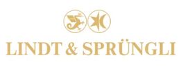 Lindt & Sprüngli logo in gold with iconic symbols.