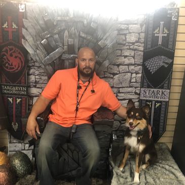 Jax in his Game of Thrones pose. 