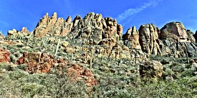 Rock spires along the Apache Trail