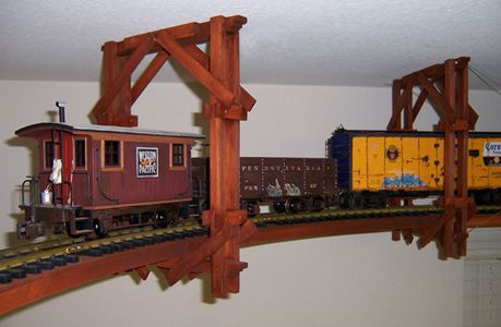 train set that hangs from ceiling