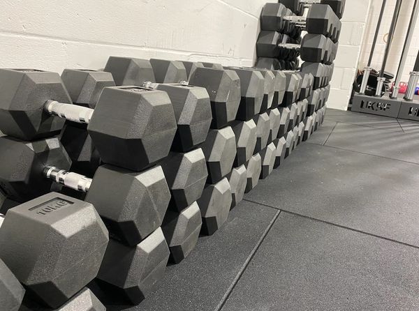 Dumbbells stacked up