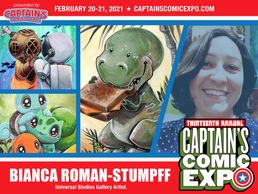 Bianca Roman-Stumpff promotional comic expo banner.