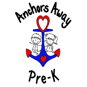 Anchors Away Pre-K logo with hearts and kids.