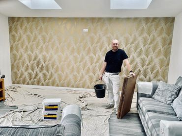 Wallpapering - Gunton, Lowestoft. This paper was used as a kitchen feature wall.