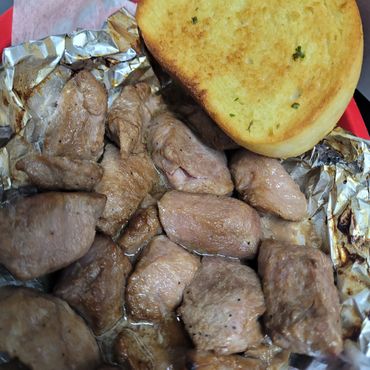 Steak tips in bourbon marinade 