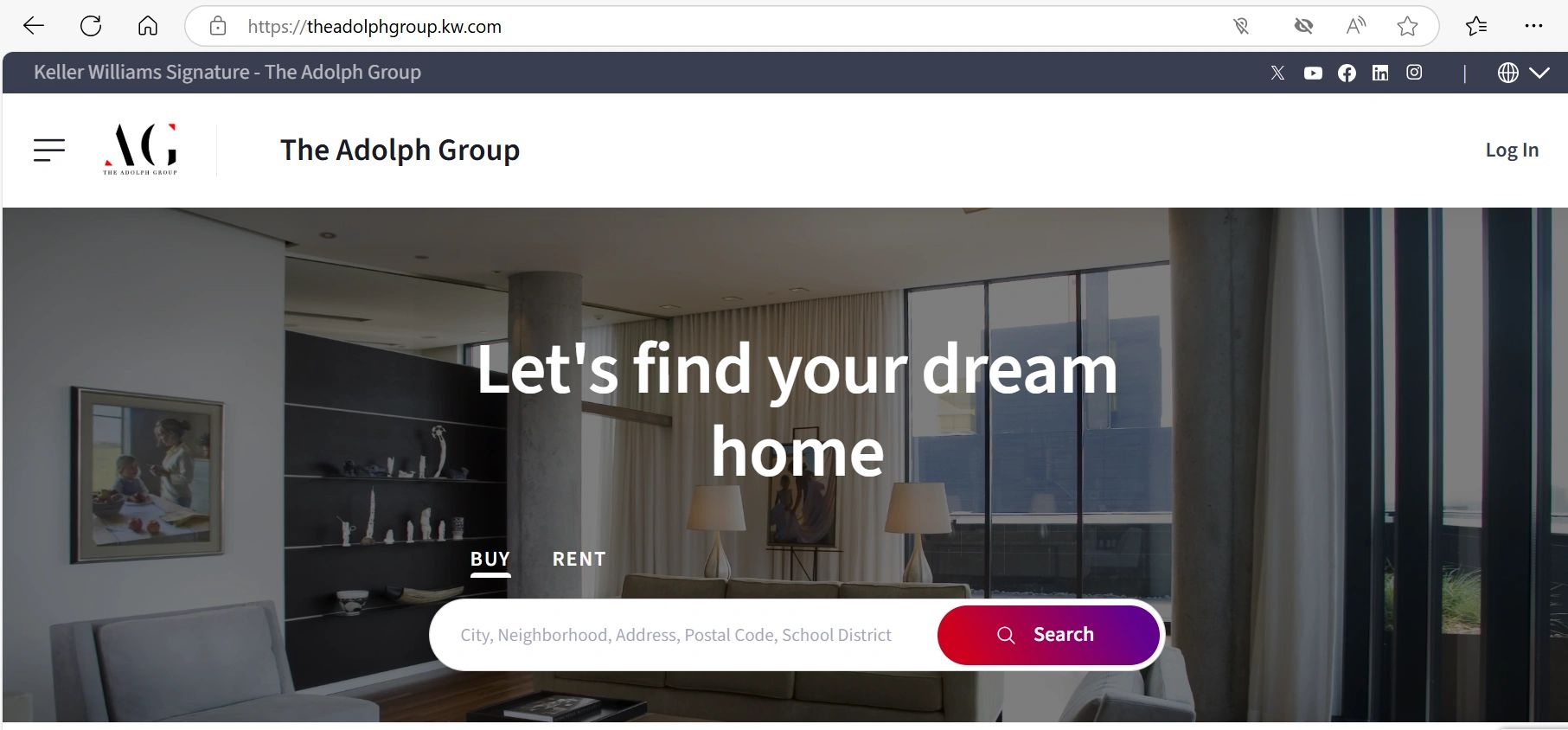 The Adolph Group's Keller Williams site for searching properties, buying houses and renting homes