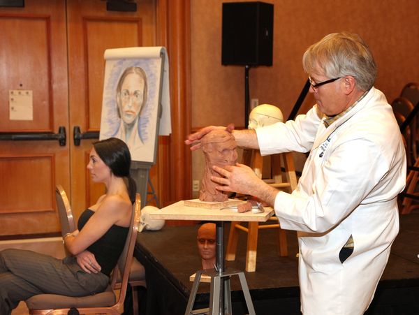 Dr. Grant A. Fairbanks instructing a Life Drawing and Sculpture Course. 